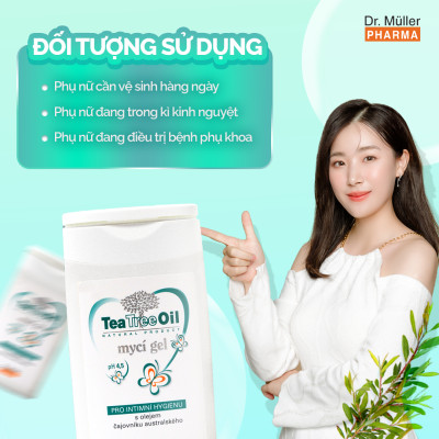 Dung dịch vệ sinh Teatree Oil Gel Dr.Muller Pharma 200ml- Dịu Nhẹ, Kháng khuẩn [ Nhập khẩu chính hãng CH Séc]