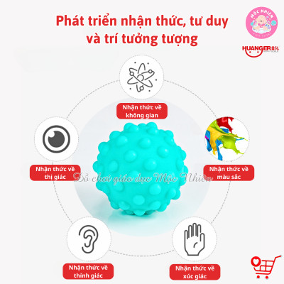 Đồ Chơi Giáo Dục Sớm 6 Bóng Gai Cho Bé - HUANGER HE0207 Textured Balls (Từ 6 Tháng Tuổi)