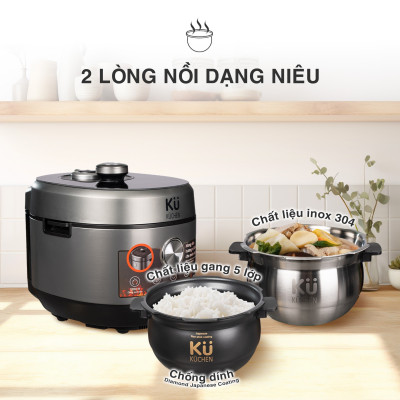 Nồi áp suất cao tần đa năng Kuchen KUPIH5016 - Hàng Chính Hãng