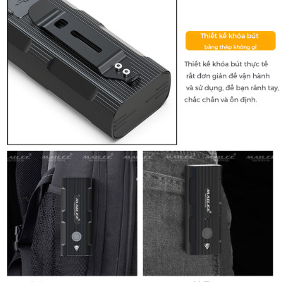 Đèn Trước Xe Đạp Chiếu Sáng Cao Cấp Chống Nước P-023 dung lượng 5200mAh Gắn tay lái, sạc Type-C, sáng max 10h, Có Hỗ trợ Sạc Khẩn Cấp - Mai Lee