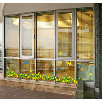 Decal dán chân tường Hoa dừa cạn vàng AmyShop DCT027 - 2 bộ ( 25 x 370 cm )