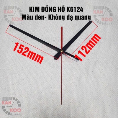 Kim đồng hồ treo tường dạ quang, phát sáng vào ban đêm loại dài 15.2cm mã số K6124