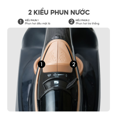 Bàn là hơi nước cầm tay dạng nằm Lebenlang LBL5289, bàn ủi hơi nước 2200W, bình chứa 260ml, bảo hành 2 năm - hàng chính hãng