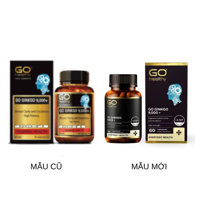 Viên uống bổ não nhập khẩu chính hãng New Zealand GO GINKGO 9000+ (60 viên) hỗ trợ tăng cường tuần hoàn não, cải thiện trí nhớ, tăng khả năng tập trung