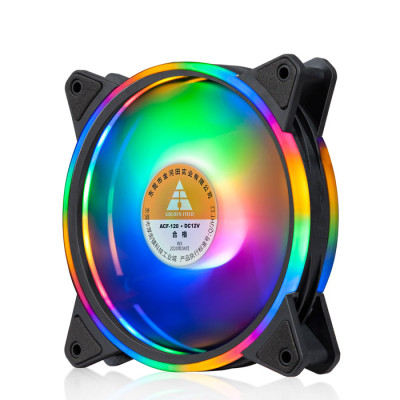 Quạt tản nhiệt, Fan Case Led Golden Field Ring+inner RGB (FIX) - S01 RGB cao cấp , các mầu cố định hiệu ứng _ Hàng chính hãng