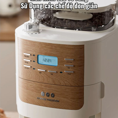 Máy Pha Cà Phê CF06 Tự Động Vừa Xay, Vừa Pha 2 Trong 1, Từ 2-12 Cốc/Lần, Hẹn Giờ Pha Thông Minh, Cối Xay Cafe Lưỡi Nón Độ Đồng Nhất Cao, Hàng Chính Hãng