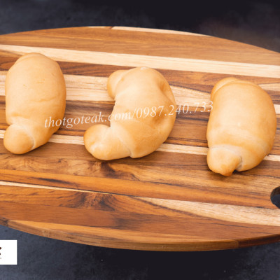 Thớt Gỗ Teak Cao Cấp - Cắt Thái, Trang Trí - 30,5x20,5x1,4cm - OV0L1 | HTX DAO PHÚC SEN