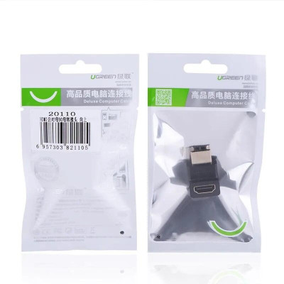 Ugreen UG20110HD112TK Màu Đen Đầu nối dài HDMI gập 90 độ - HÀNG CHÍNH HÃNG