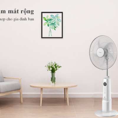 Quạt Cây Đa Năng Midea MFS18ODOBPW / FS45-23MRD (Quạt Sạc Hàng Chính Hãng, Động Cơ DC inverter 30w)