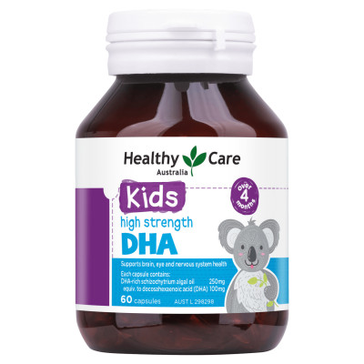 DHA cho bé từ 4 tháng - 12 tuổi Healthy Care Kids High Strength Úc, Giúp trẻ phát triển trí tuệ, thông minh, mắt sáng khỏe - OZ Slim Store 60 viên