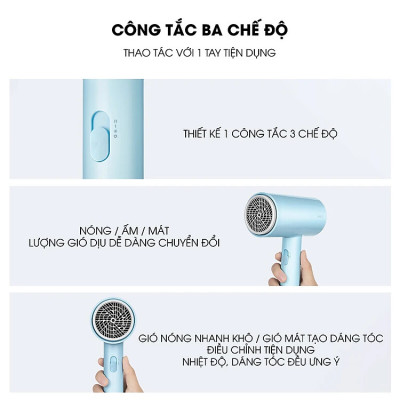 Máy Sấy Tóc Tạo Kiểu Smate SH-1802 - 3 Chế Độ Nhiệt Sấy Nóng Lạnh - Ion bảo vệ