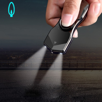 Hột Quẹt Bật Lửa Hồng Ngoại Kiêm Đèn Pin Sạc Điện USB Kiểu Dáng Spinner Tạo 12 Hiệu Ứng Đèn Led - Video Review