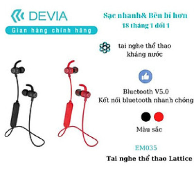 Tai nghe bluetooth Devia Lattice thể thao- Hàng chính hãng