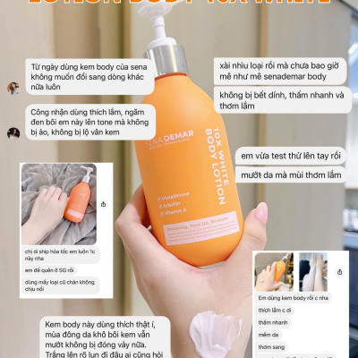Kem body Senademar 10X white body lotion 300g hạn 2027 dưỡng trắng cấp ẩm phục hồi chuyên sâu cho da