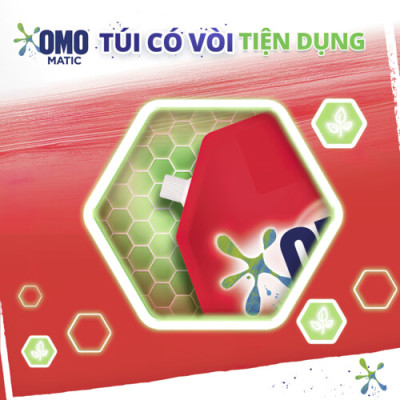 Túi Nước giặt Omo Nước giặt cửa trước hương Lavender Khử mùi thư thái 3.6KG