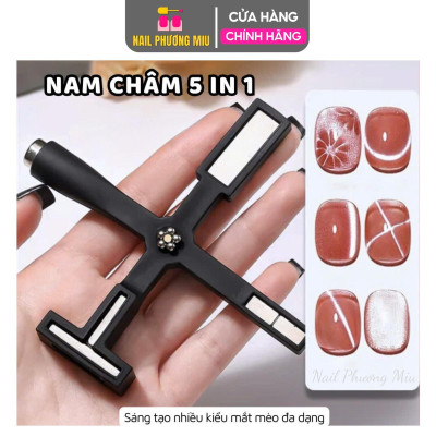 [Tổng Hợp] Nam Châm Tạo Mắt Mèo 2 Đầu Vuông Tròn, Nam Châm 5 in 1 Làm Nail, Nam Châm Chữ Nhật Hơ Sơn Gel Tạo Hiệu Ứng Lấp Lánh Nữ Women