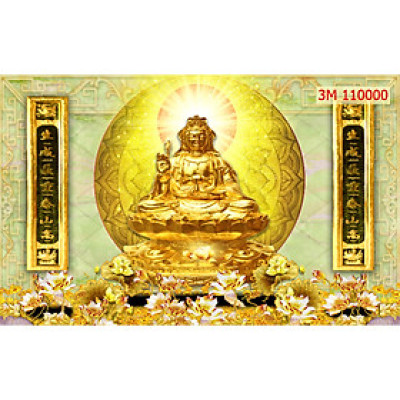 Tranh dán tường 3D phòng thờ/ Tranh GP/ Tích hợp keo sẵn