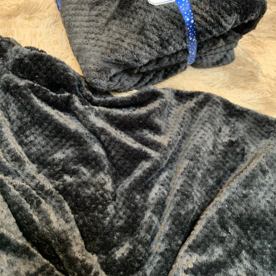 Mền lông cừu vân hạt bắp vải microfiber cao cấp A 1m6x2m  - mềm mại, ấm áp, thấm hút tốt