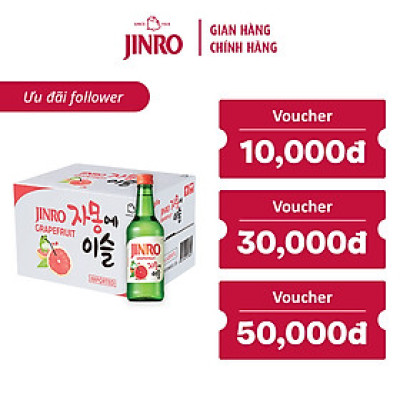 [CHÍNH HÃNG] Soju Hàn Quốc JINRO VỊ BƯỞI 360ml - Thùng 20 chai