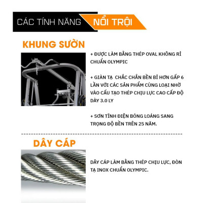 CHỈ GIAO MIỀN NAM I Giàn tạ đa năng KINGSPORT BK-399 Pro đa năng, khung sườn bằng thép Oval không rỉ, thiết kế ghế tự điều chỉnh tăng giảm với 7 cấp độ