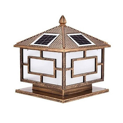 Đèn Trụ Cổng Năng Lượng Mặt Trời, Kết Hợp Dùng Điện 220V Chống Nước Cao Cấp