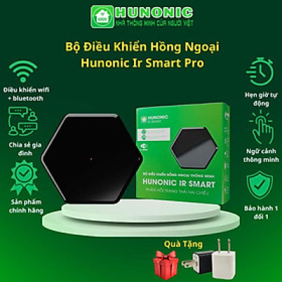 Bộ Điều Khiển Hồng Ngoại Hunonic Ir Smart Pro- Điều Khiển Điều Hòa, Quạt, Tivi...Từ Xa Qua Điện Thoại Qua Wifi, BH 1 Năm
