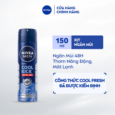 Xịt Ngăn Mùi NIVEA MEN Cool Kick Mát Lạnh (150ml) - 82883