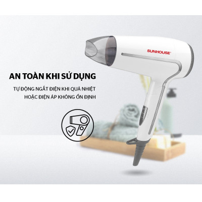 Máy sấy tóc gấp gọn Sunhouse SHD2308W 1500W - Hàng chính hãng