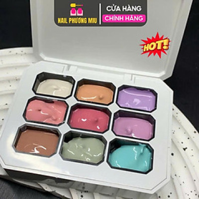 Set Gel Dặm Ombre 9 Màu HUAXI Số 4 Tông Màu Dịu Dàng, Siêu Mịn Mướt, Không Cần Pha Bột, Độ Mịn Cao Làm Nail Nữ Women