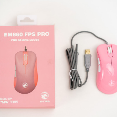 Chuột chơi game E-DRA EM660 FPS Pro Pink - Hàng chính hãng
