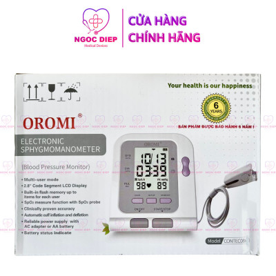 Máy đo huyết áp điện tử bắp tay OROMI CONTEC08C (tích hợp SPO2) - Chính hãng cao cấp - Bảo hành 6 năm