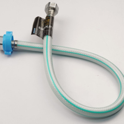 Dây cấp nước nhựa bọc bố dù chịu áp cao dài 50cm Eurolife EL-DCN50 (Trắng xanh)