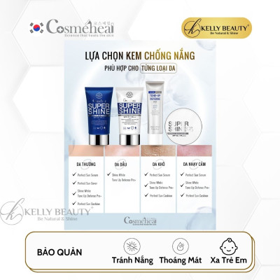 Cosmeheal Perfect Sun Serum - Tế Bào Gốc Chống Nắng Kép, Phục Hồi Da; Không Bết Dính, Bóng Dầu | Kelly Beauty