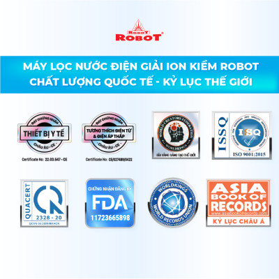 Máy Lọc Nước Điện Giải Ion Kiềm ROBOT IonQueen 511 Chế Độ Nóng Nguội Lạnh - 5 Tấm Điện Cực Titanium Phủ Platium