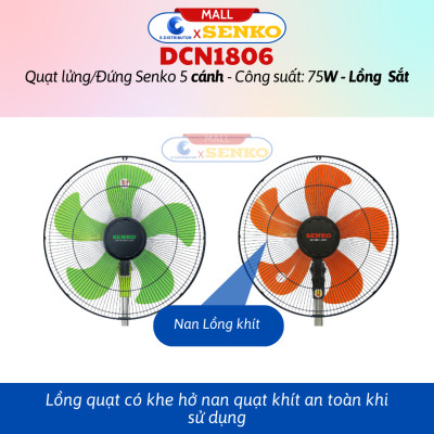 Quạt Đứng Thân Sắt Senko DCN1808 (Lồng Quạt Mạ Crom) - DCN1806 (Lồng Quạt Bằng Sắt) - Công Suất 75w - Hàng Chính Hãng - Bảo Hành 24 Tháng
