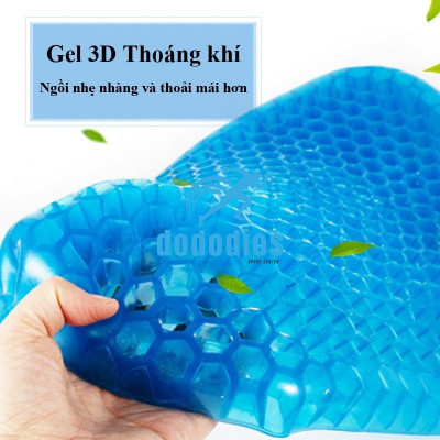 [LOẠI XỊN - Nặng 1kg - Tặng Vỏ] Đệm Ngồi 3D Silicon 2 Lớp Tổ Ong Lót Ghế Thoáng Khí Chống Đau Mỏi Lưng dododios