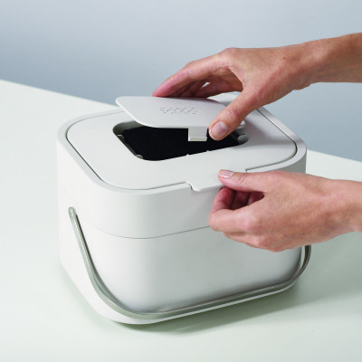 Joseph Joseph - Thùng đựng rác hữu cơ mini Stack 4L Food Waste Caddy Stone 300154