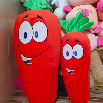 Gấu bông cà rốt vui vẻ đáng yêu - Size từ 65cm đến 85cm - Quà tặng gấu bông cà rốt êm mịn cho bé.