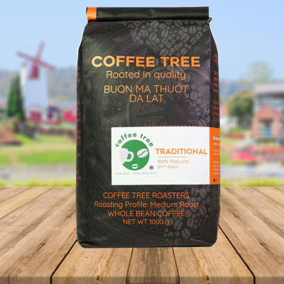 Cà phê hạt Robusta nguyên chất 100% 1kg - Coffee Tree thơm ngon, đậm đà