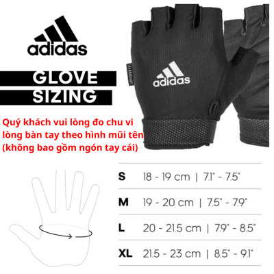 Găng Tay Thể Thao Chính Hãng ADIDAS ADGB-1242 Essential Adjustable Gloves - Tập Fitness, Gym, Yoga