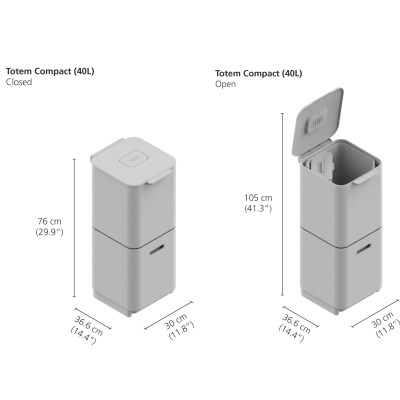 Joseph Joseph - Thùng rác 2 ngăn cao cấp Totem Compact 40L Waste & Recycling Bin 001044