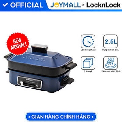 Nồi điện đa năng Lock&Lock 2.5L EJG556, Hàng chính hãng, 3 trong1 nướng, hấp, nấu, Làm nóng nhanh, Dễ chỉnh nhiệt - JoyMall