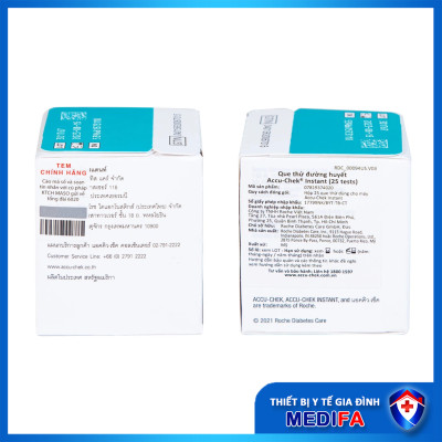 Hộp 50 Que Thử Đường Huyết Accu-Chek Instant Hàng Chính Hãng, Nhãn Phụ Tiếng Việt