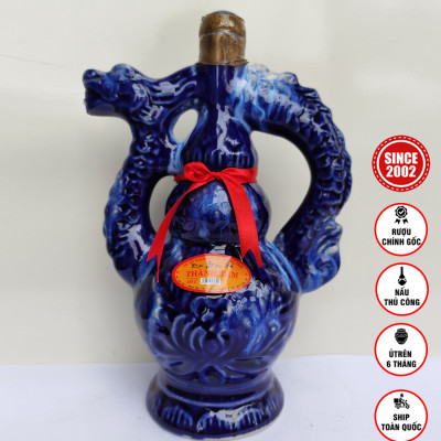 Đặc Sản Bình Định - Rượu Bàu Đá Thành Tâm BA BẦU (Màu xanh bút bi) 650ml - OCOP 3 Sao