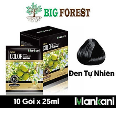 Hộp Dầu Gội Phủ Bạc Thảo Dược, Nhuộm Tóc Màu Đen Tự Nhiên, Mankani [250ml - Chính Hãng]