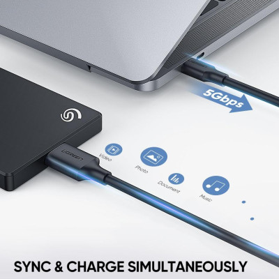 Ugreen UG90996US312TK 0.5M Màu Đen Cáp USB-C sang Micro B 3.0 - HÀNG CHÍNH HÃNG