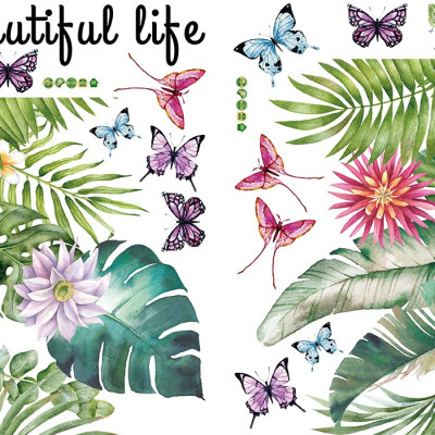 Decal dán tường hoa lá SK2025AB