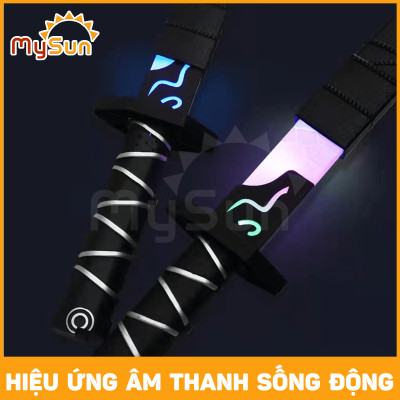Kiếm Katana Nhật nhựa phát ánh sáng đồ chơi Samurai mini giá rẻ như thật cho bé trai tặng PIN MySun