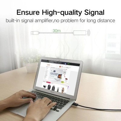 Ugreen UG10324US121TK 20M màu Đen Cáp tín hiệu nối dài USB 2.0 có chip khuếch đại cao cấp - HÀNG CHÍNH HÃNG