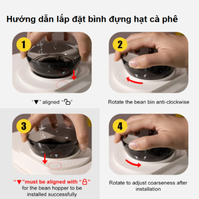 Máy pha cà phê bán tự động 3 trong 1 tích hợp xay cà phê 15 chế độ thương hiệu Mỹ cao cấp HiBREW H14 - Hàng Nhập Khẩu